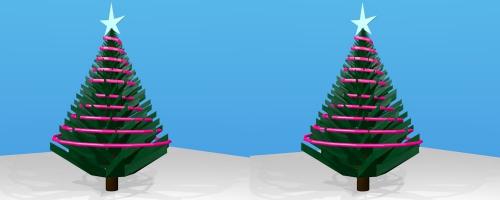 Sapin de Noël en vue stéréo