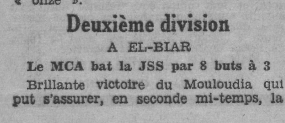 Dimanche 5.10.1930 à El Biar JSS-MCA 3-8