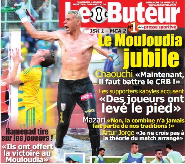 Samedi 28.03.2015 à Tizi Ouzou JSK-MCA 1-2