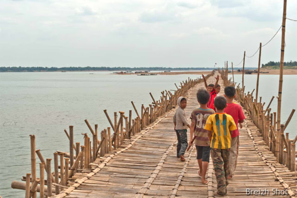  pont en bambou - Koh Paen à Kampong Cham