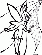 Coloriage Fée clochette - Tinkerbell Coloring