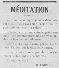 Henri Lormier - Méditation (Le Fraterniste, 15 juillet 1932)