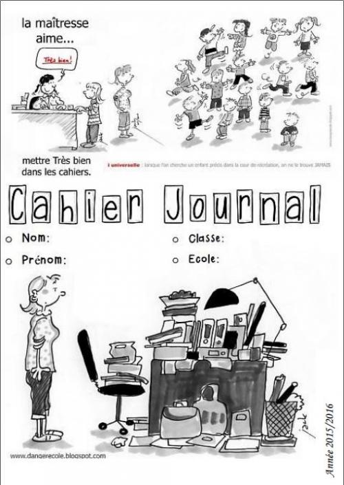 Page de garde cahier journal