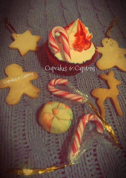 Cupcakes sapin rouge de Noel