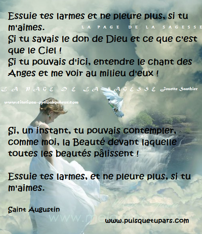 La Page de la Sagesse : Citation sur l'Au-delà, de Saint-Augustin