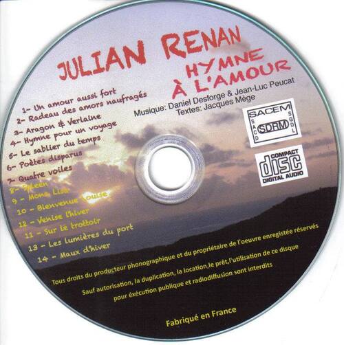 CD n2 de Julian Renan - Hymne à l'amour