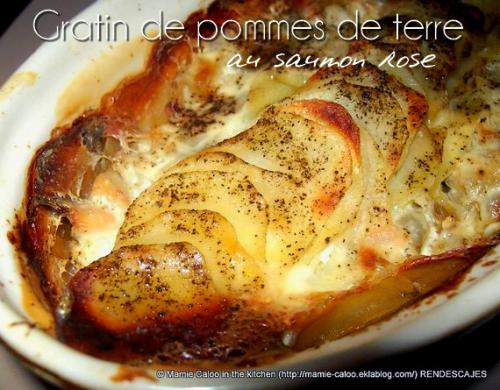 Gratin de pommes de terre au saumon rose