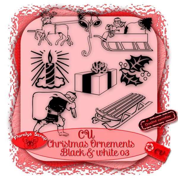 CU Christmas Ornements B&W 03