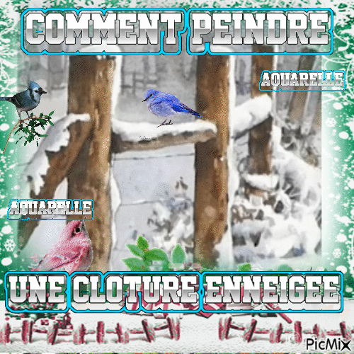 Dessin et peinture - vidéo 4182 : Comment peindre la clôture de bois enneigée ? -  aquarelle.