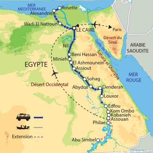 Voyage Egypte : "Au fil du Nil", 18 jours - Routes d'exploration