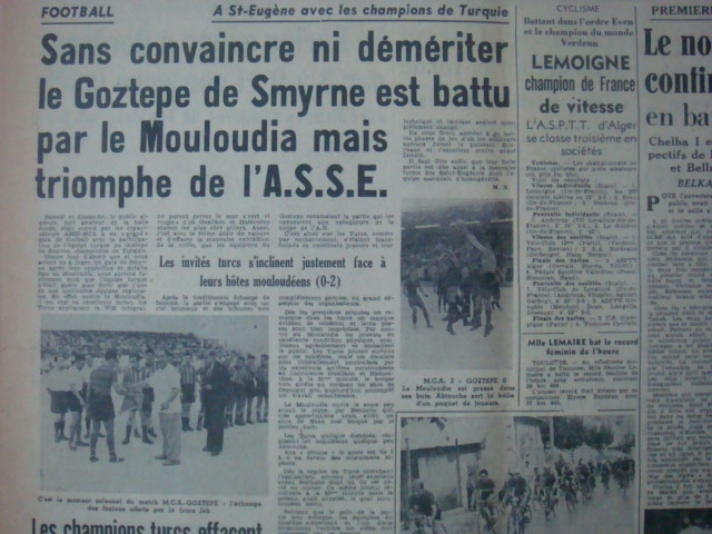 9.9.1950 MCA-Le Goztepe Smyrne Turquie 2-0