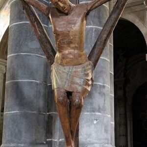 Santa Maria di Castello, Genoa, Italy. The Dark Christ, 14c Wooden cross, unknown artist.