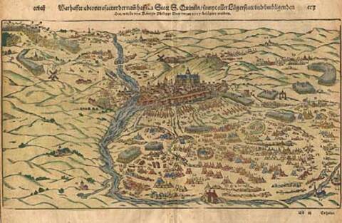 Warhaffte abcontrafactur der namhafften Statt S. Quintin (Sebastien Münster-1580)