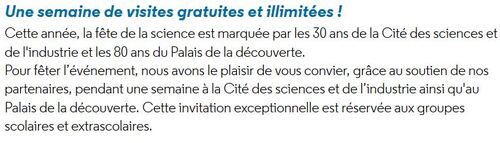 Cité des sciences gratuite