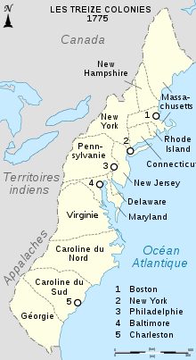 Treize Colonies — Wikipédia