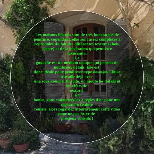 Dessin et peinture - vidéo 4000 : Comment peindre une fenêtre fleurie ( végétation et texture de la pierre et du bois) ? - gouache.