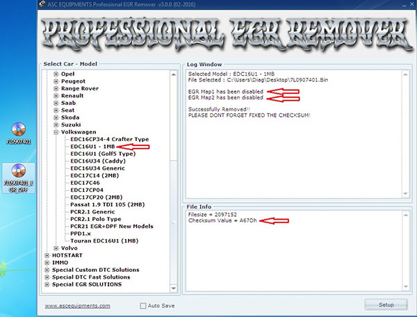 EGR REMOVER SOFTWARE FOR EGR REMOVAL