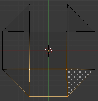 Les 4 vertices autour d'un rectangle sont sélectionnés