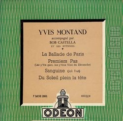 Yves Montand, 1954 son premier 45 tours