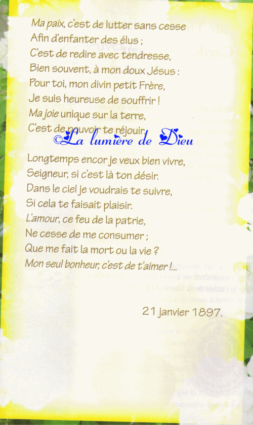 Ma paix et ma joie (Sainte Thérèse de l'Enfant Jésus)