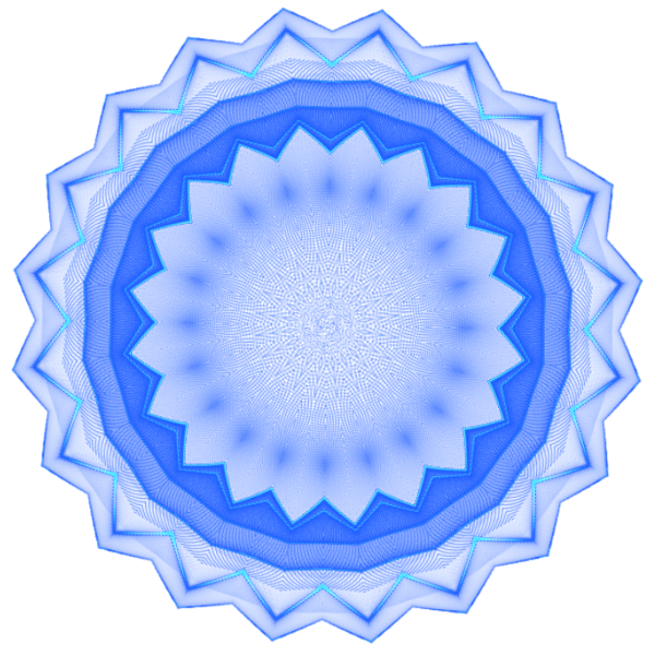 Mandalas sinedot bleu fond transparent