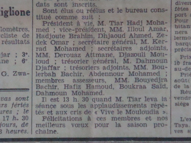 bureau du mca 1937-1938