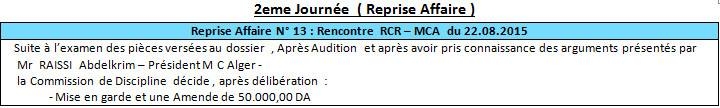 Raissi sanctionné par la ligue