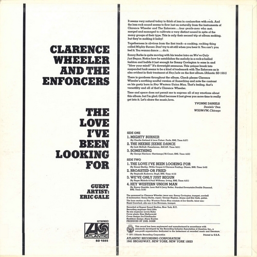 Clarence Wheeler & The Enforcers : Album " The Love I've Been Looking For " Atlantic Records SD 1585 [ US ]