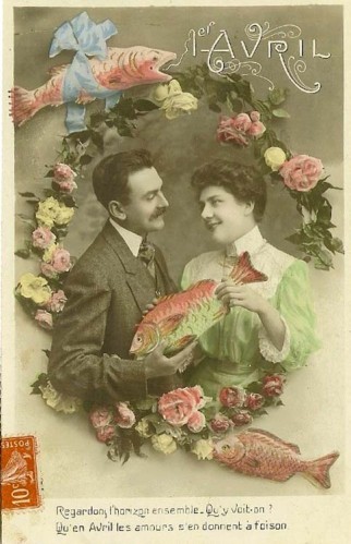 Cartes postales poissons d'avril