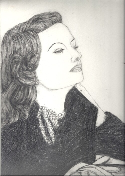 dessin  vintage actrice 