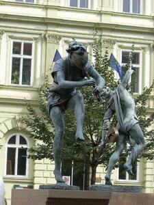 Prague : fontaine...