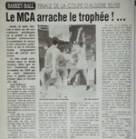 MCA Basket-ball Coupe d'Algérie 1992-1993