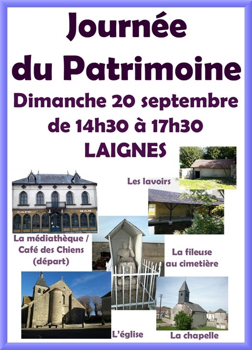Les journées du Patrimoine à Laignes ce week-end....