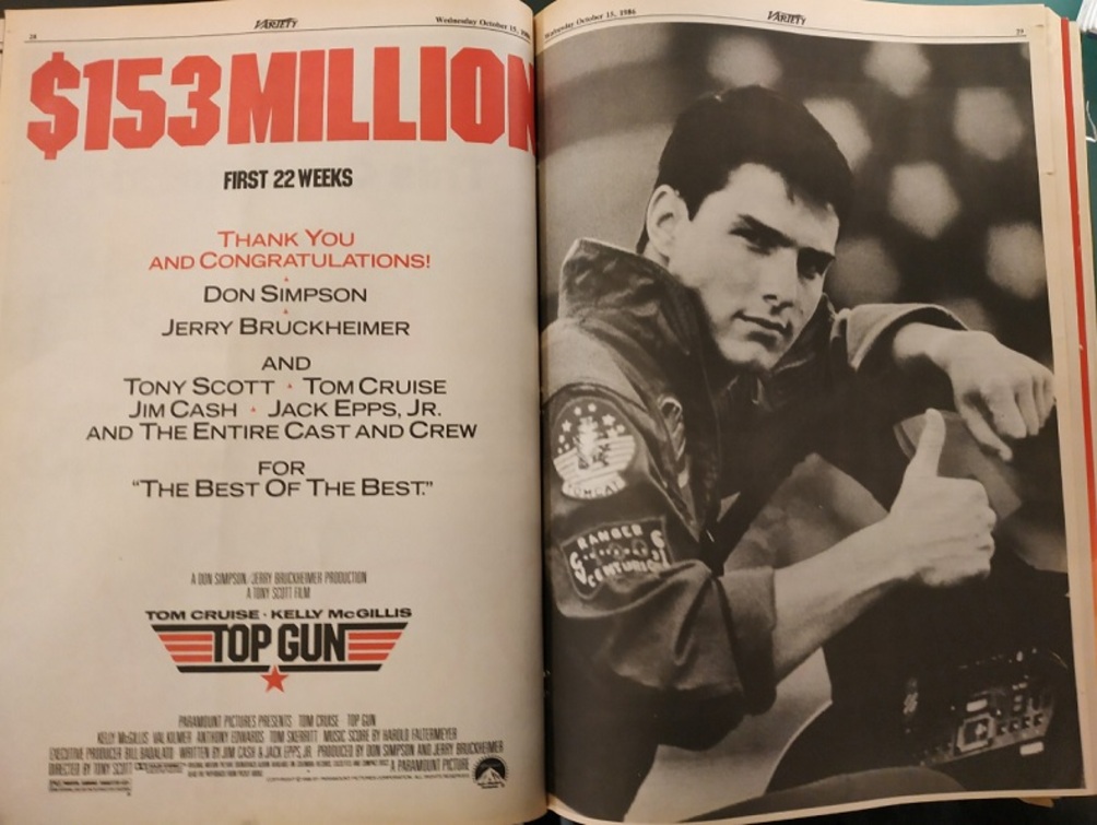 TOP GUN -  TOM CRUISE BOX OFFICE 1986