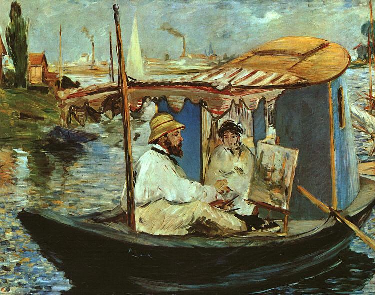 Claude Monet peignant dans son atelier, 1874 - Édouard Manet