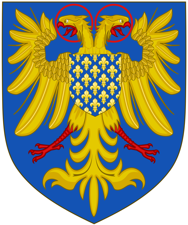 Armoiries de Charlemagne d'après le jésuite Marc Gilbert de Varennes dans Le roy d'armes.