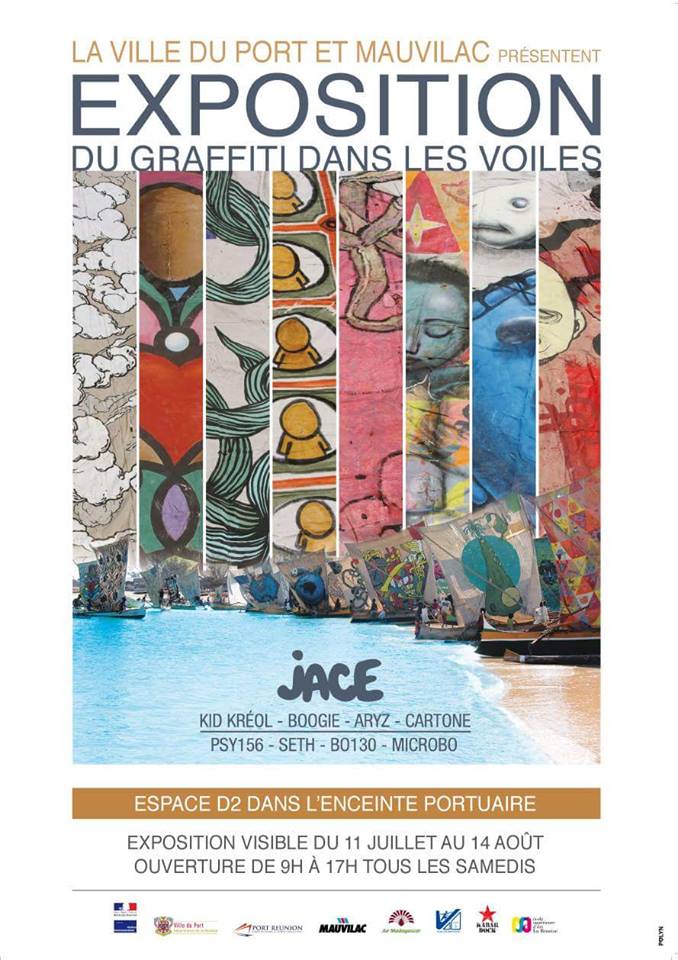 Du graffiti dans les voiles, Jace expose du 11/07 au 14/08 - La Réunion  Dofoto974