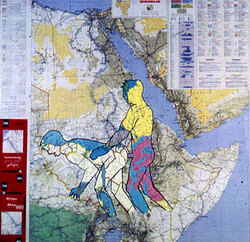 --David Wojnarowicz-Untitled 1993-maps collage on map--image/photo pouvant être protégée par Copyright ou autre--