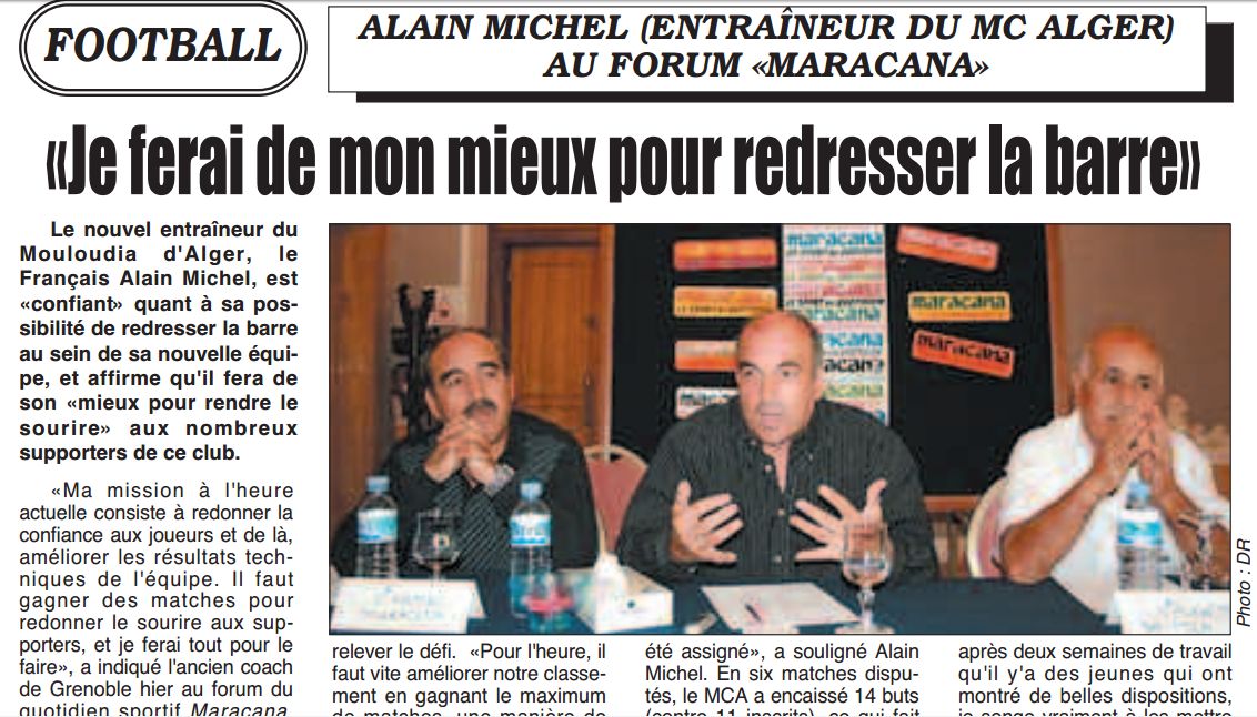 Septembre 2008 Alain Michel arrive