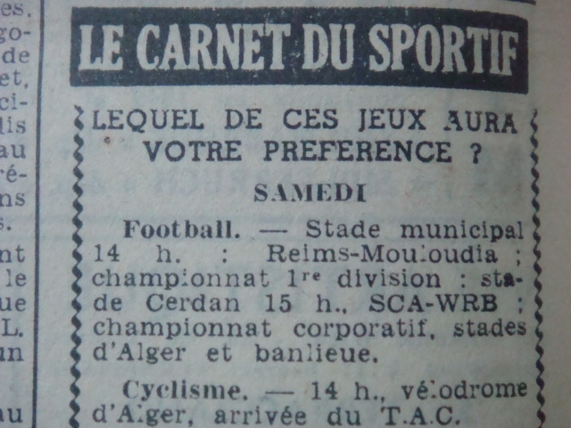 Samedi 15.3.1952 MCA-REIMS 0-4