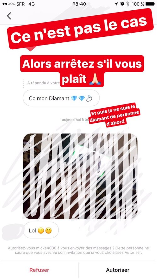Camille Cerf reçoit une photo d'un pénis sur Instagram, elle pousse un coup de gueule