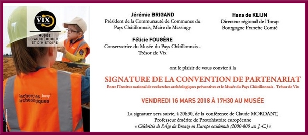 Une convention a été signée entre l'INRAP et le Musée du Pays Châtillonnais-Trésor de Vix