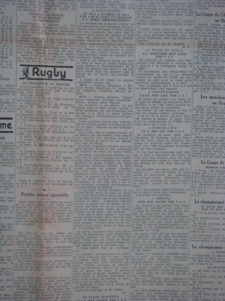 d 8.10.1933 à st eugène coupe afn mca-rua 4-3 après prolongations