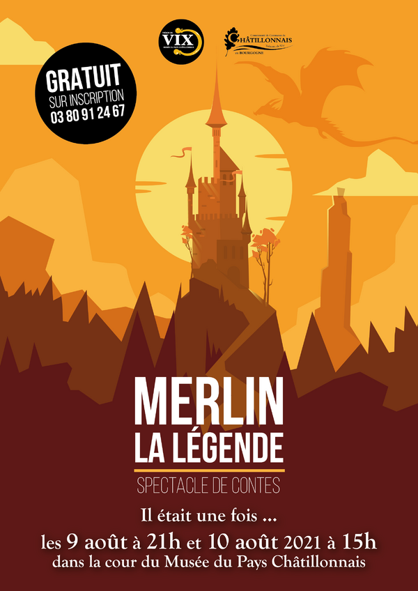 Unesoirée et un après-midi contes auront lieu dans la cours du Musée du Pays Châtillonnais, sur le thème de Merlin l'enchanteur....