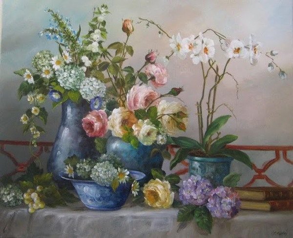 Peintures florales de : Sylvie Fortin