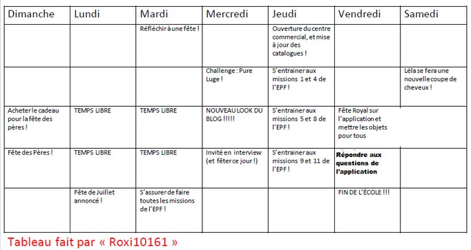 Le calendrier de JUIN !