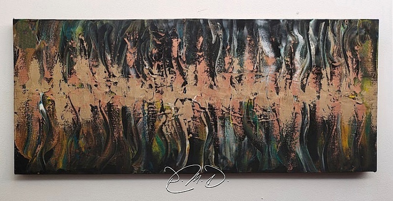 2022 - Toile 25x60 - Acrylique à la spatule et Patine Libéron - CP