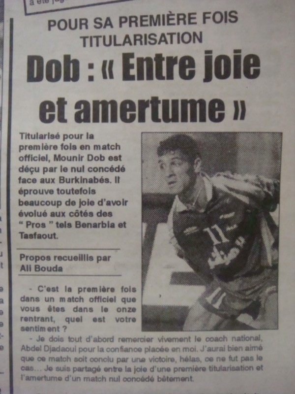3.9.2000 DOB Fodhil  lors de l\'EN-Burkinabé 1-1