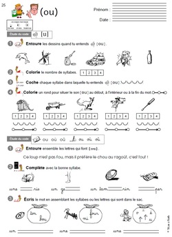 Exercices phono-code fiche 25