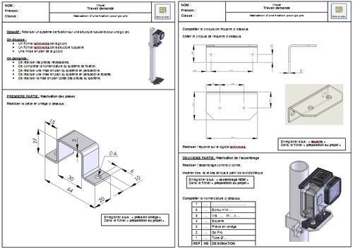 Solidworks / GoPro système de fixation